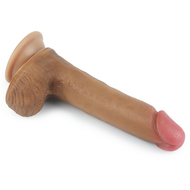 Lovetoy Nature Cock Serisi Özel Dokulu Çift Katmanlı 20 Cm Realistik Penis