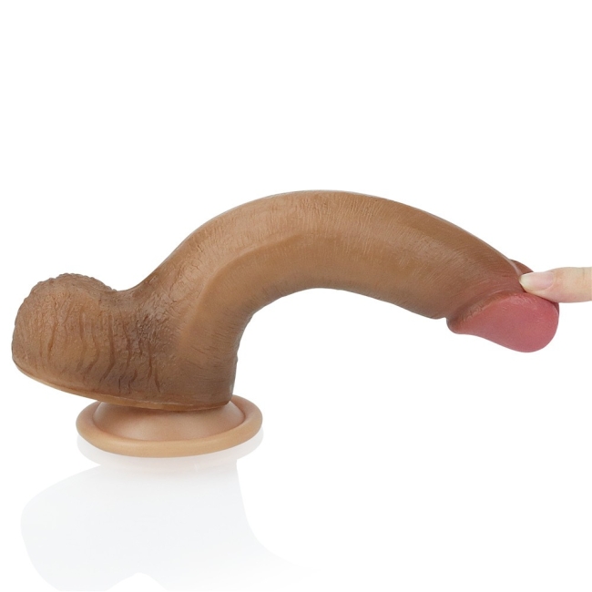 Lovetoy Nature Cock Serisi Özel Dokulu Çift Katmanlı 20 Cm Realistik Penis