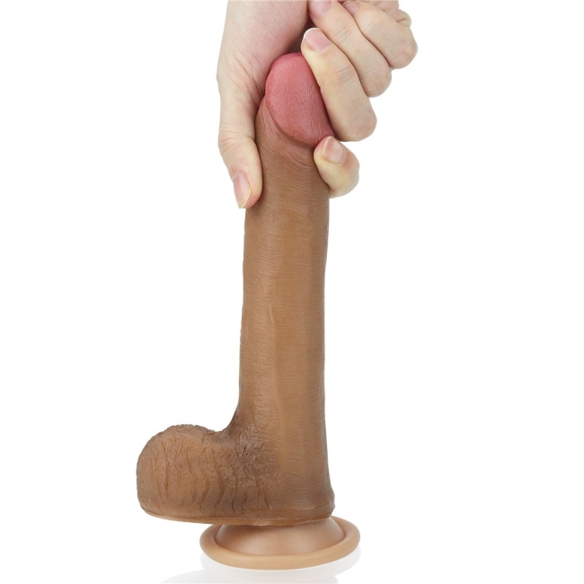 Lovetoy Nature Cock Serisi Özel Dokulu Çift Katmanlı 20 Cm Realistik Penis