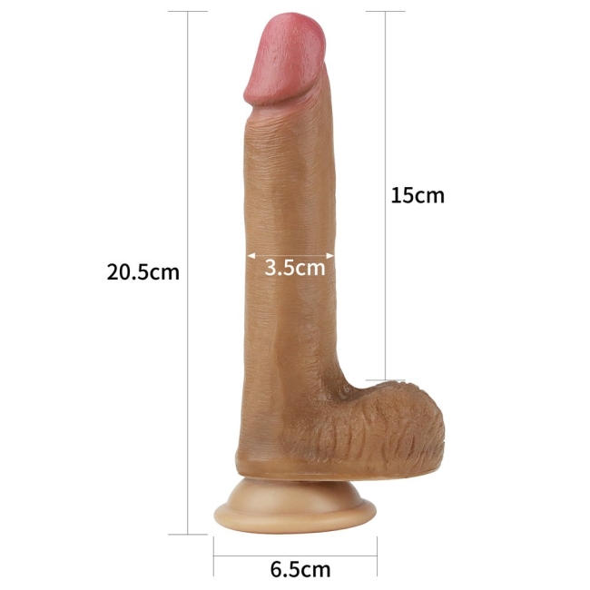 Lovetoy Nature Cock Serisi Özel Dokulu Çift Katmanlı 20 Cm Realistik Penis