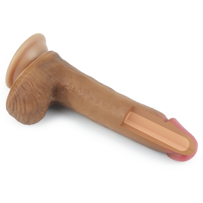 Lovetoy Nature Cock Serisi Özel Dokulu Çift Katmanlı 20 Cm Realistik Penis