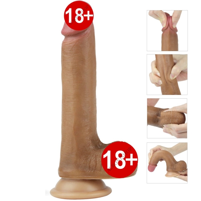 Lovetoy Nature Cock Serisi Özel Dokulu Çift Katmanlı 20 Cm Realistik Penis