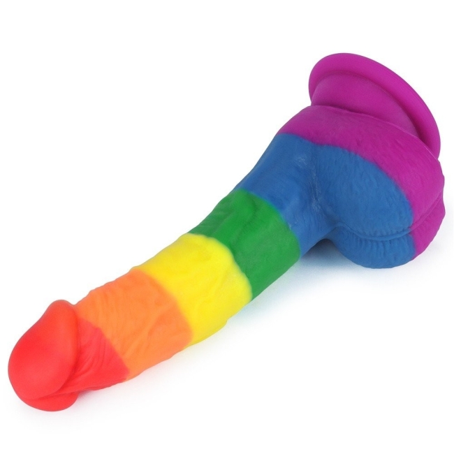 Lovetoy Prider Gökkuşağı Renkli 21 Cm Belden Bağlamalı Realistik Penis-410027