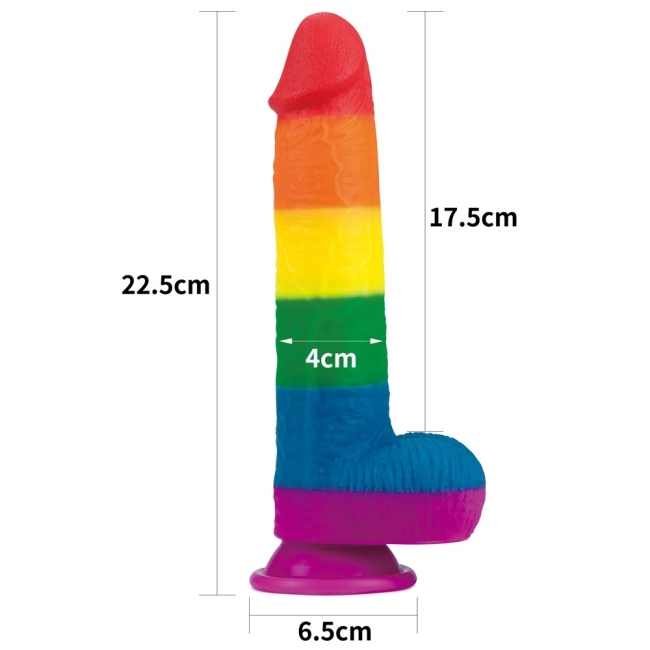 Lovetoy Prider Gökkuşağı Renkli Damarlı 23 Cm Realistik Penis-410028