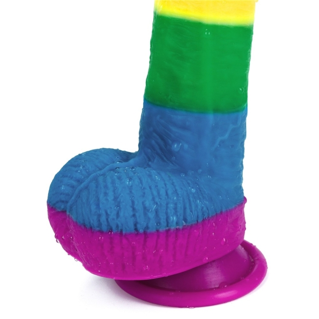 Lovetoy Prider Gökkuşağı Renkli Damarlı 23 Cm Realistik Penis-410028