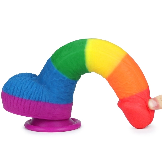 Lovetoy Prider Gökkuşağı Renkli Damarlı 23 Cm Realistik Penis-410028