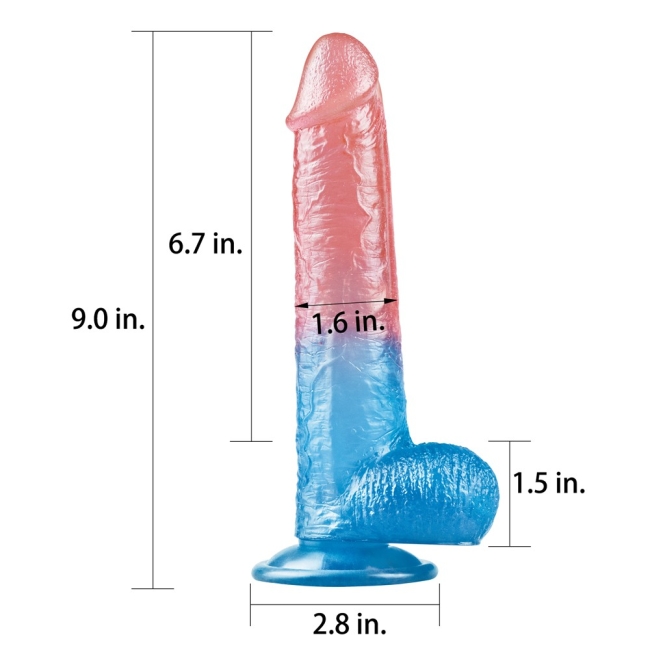 Lovetoy Renkli Ultra Yumuşak 23 Cm Kemerli Jel Dildo