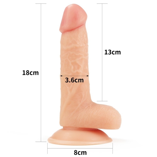 Lovetoy Yeni Nesil Ultra Yumuşak Özel Dokulu 18 Cm Strap On Penis-1087