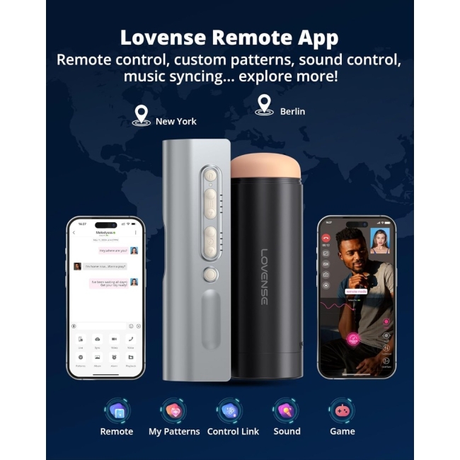 Lovense  App Kontrol Solace Pro Automatic Thrusting Masturbator Black