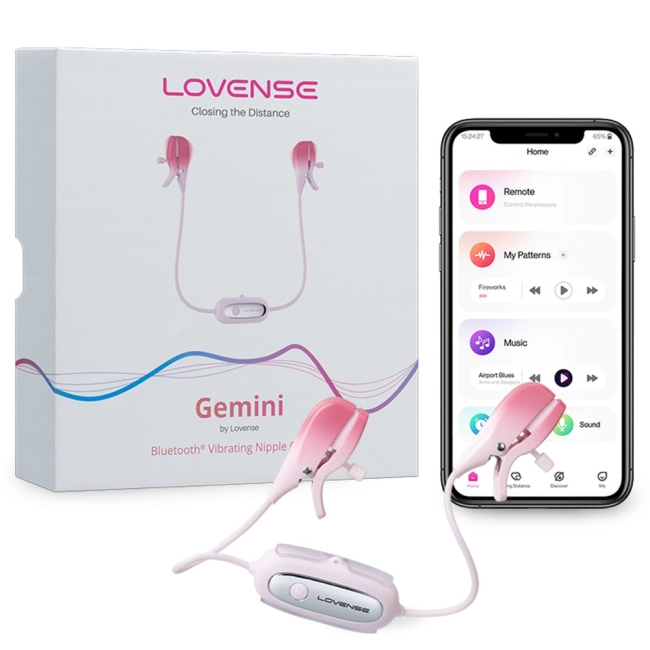 Lovense Gemini App Kontrollü Titreşimli Şarjlı Göğüs Ucu Klipsleri