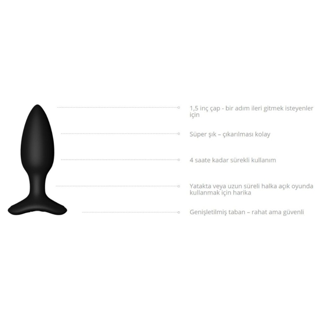 Lovense Hush 2 Akıllı Telefon Kontrollü 1.5 İnch Anal Plug