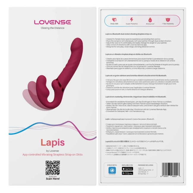 Lovense Lapis Uygulama Kontrollü Titreşimli Straplez Strapon Yapay Penis