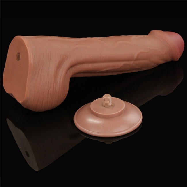 Lovetoy Brown King Size Hareketli Dış Yüzey Ultra Yumuşak 29 Cm Realistik Kemerli Penis