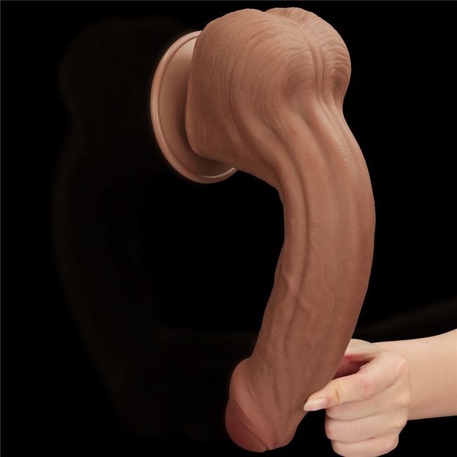 Lovetoy Brown King Size Hareketli Dış Yüzey Ultra Yumuşak 29 Cm Realistik Penis