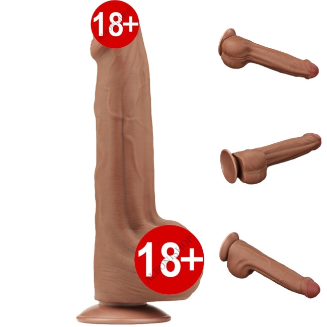 Lovetoy Brown King Size Hareketli Dış Yüzey Ultra Yumuşak 29 Cm Realistik Penis