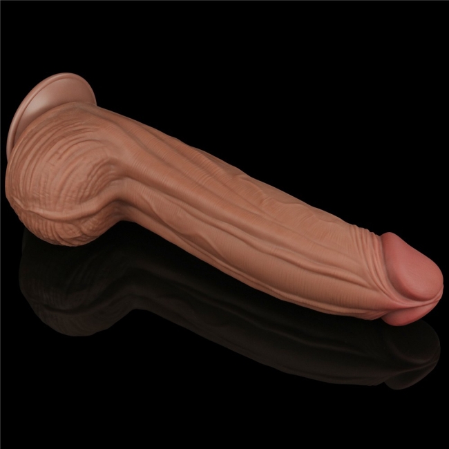 Lovetoy Brown King Size Hareketli Dış Yüzey Ultra Yumuşak 31 Cm Realistik Penis