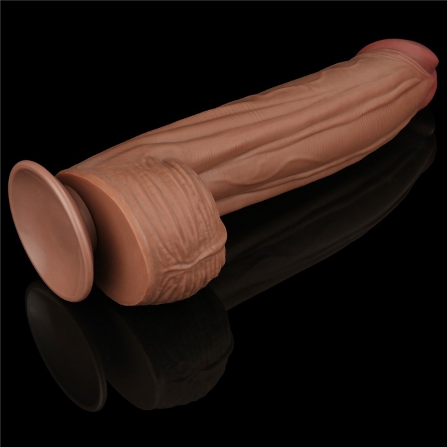 Lovetoy Brown King Size Hareketli Dış Yüzey Ultra Yumuşak 31 Cm Realistik Penis