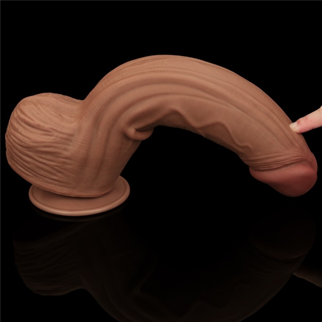 Lovetoy Brown King Size Hareketli Dış Yüzey Ultra Yumuşak 31 Cm Realistik Penis