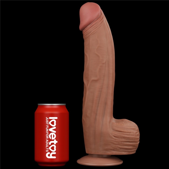 Lovetoy Brown King Size Hareketli Dış Yüzey Ultra Yumuşak 31 Cm Realistik Penis