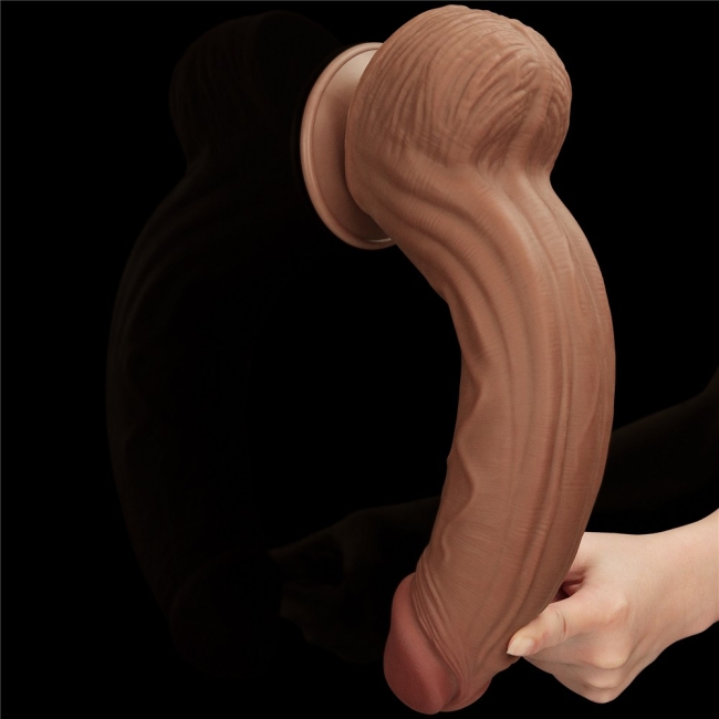 Lovetoy Brown King Size Hareketli Dış Yüzey Ultra Yumuşak 31 Cm Realistik Penis