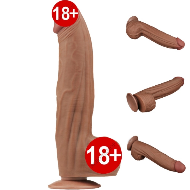 Lovetoy Brown King Size Hareketli Dış Yüzey Ultra Yumuşak 31 Cm Realistik Penis