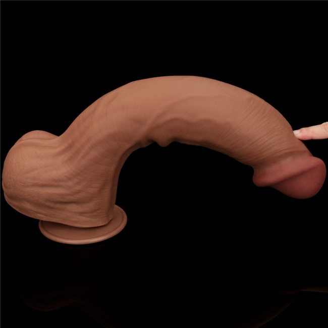 Lovetoy Brown King Size Hareketli Dış Yüzey Ultra Yumuşak 36 Cm Realistik Penis