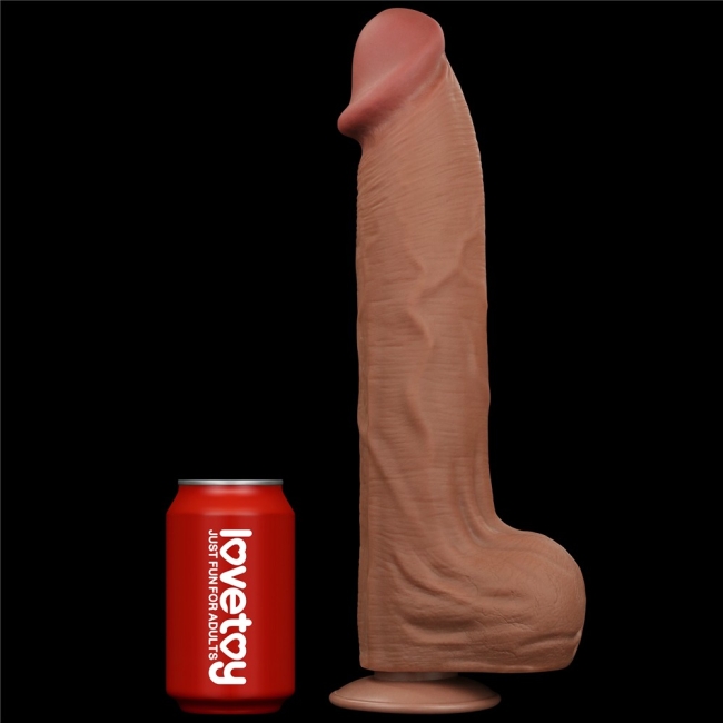 Lovetoy Brown King Size Hareketli Dış Yüzey Ultra Yumuşak 36 Cm Realistik Penis