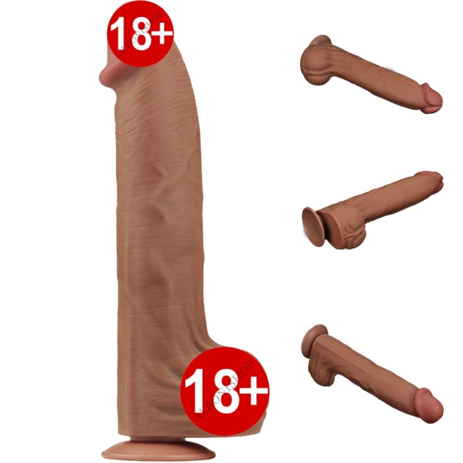 Lovetoy Brown King Size Hareketli Dış Yüzey Ultra Yumuşak 36 Cm Realistik Penis