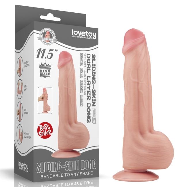 Lovetoy King Size Hareketli Dış Yüzey Özel Seri Ultra Yumuşak 29 Cm Realistik Penis