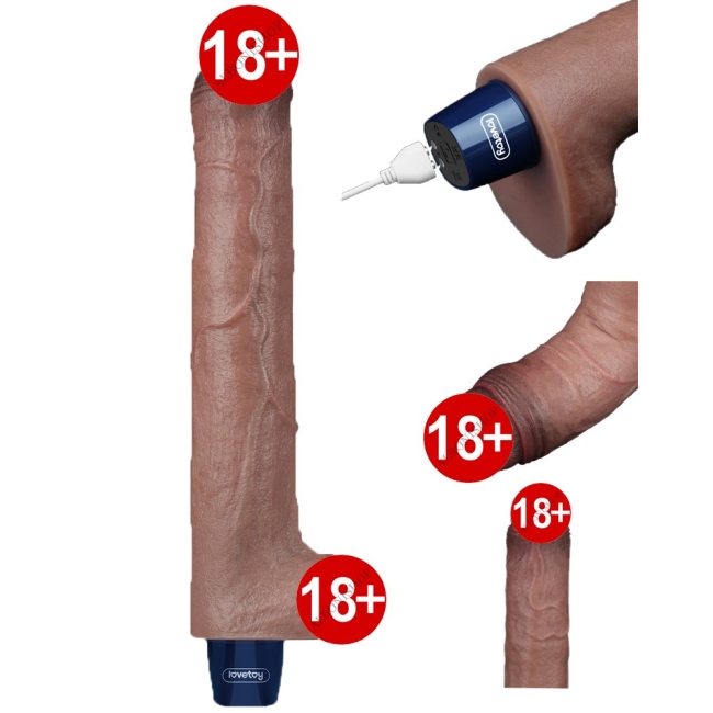 Lovetoy Şarj Edilebilir Gerçekçi Dokuda Titreşimli 27 Cm Yapay Penis