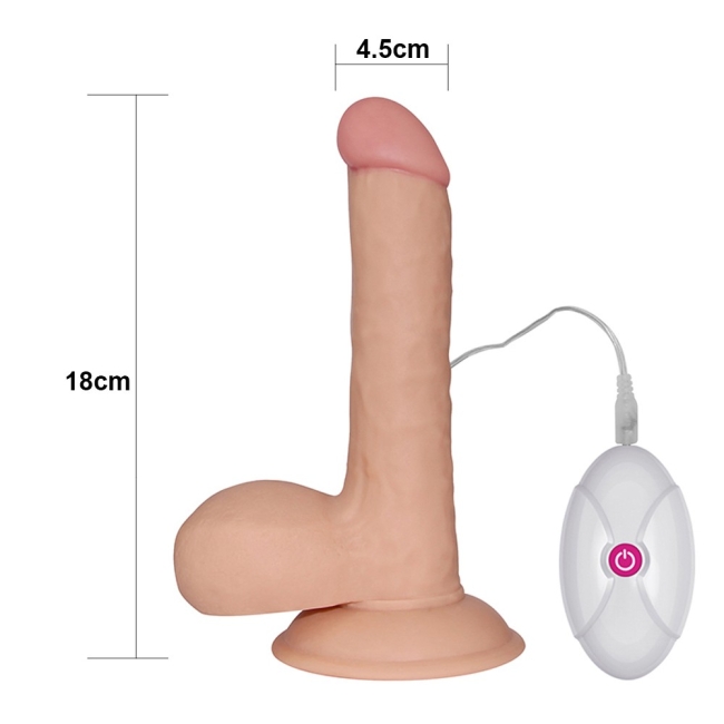 Lovetoy Ultra Yumuşak Özel Dokulu 18 Cm Titreşimli Realistik Penis