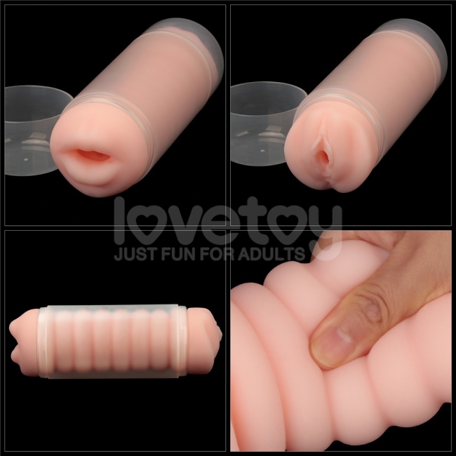 Lovetoy Virgin Skin Gerçekçi Dokuda Çift Taraflı Oral ve Vajinal Mastürbator