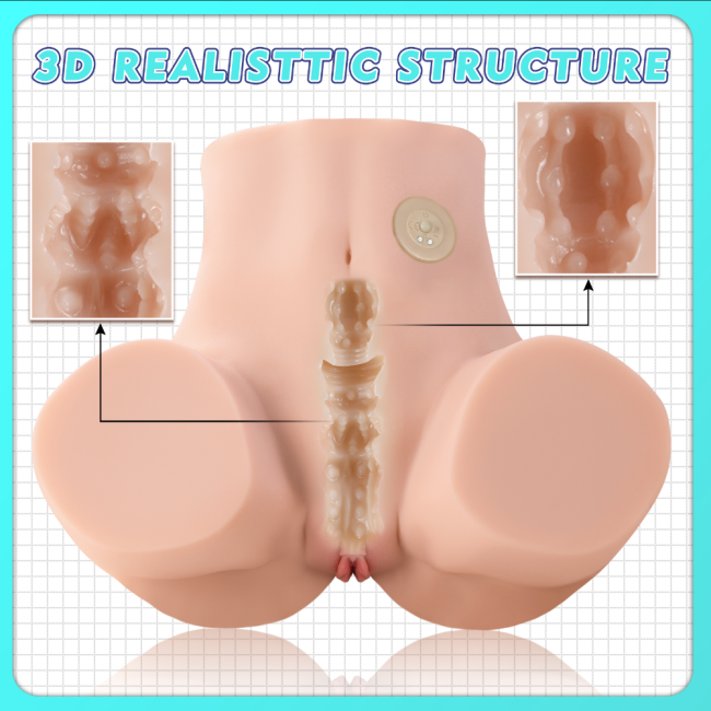 Maya Emişli Ve Titreşimli Yumuşak Dokulu Realistik Kalça Mastürbatör