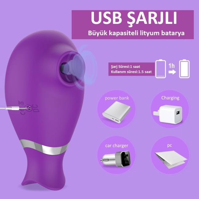 Naomi Titreşimli&Emiş Yapabilen Çift İşlevli Lüks Mini Vibratör