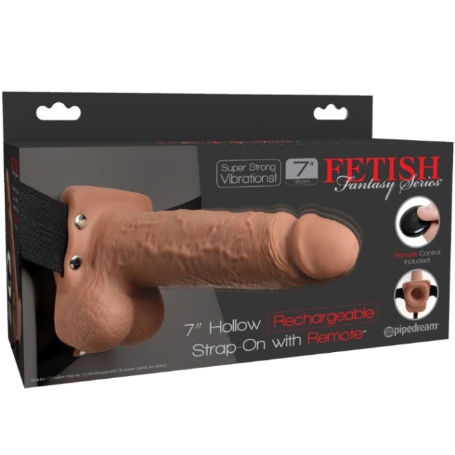 Pipedream Özel Seri Esmer 18 Cm Kumandalı Şarjlı Titreşimli İçi Boş Kemerli Penis