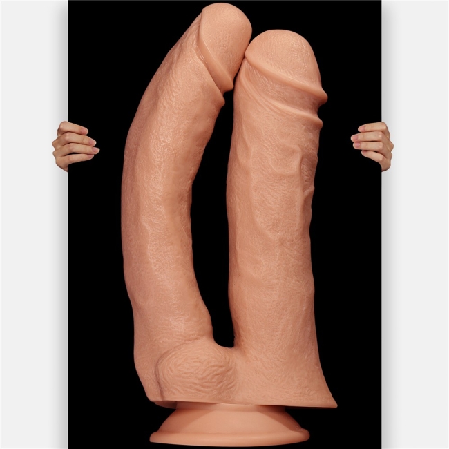 Realistic Mega Double Ultra Kalın Dildo 30 Cm Çift Başlı Dİldo