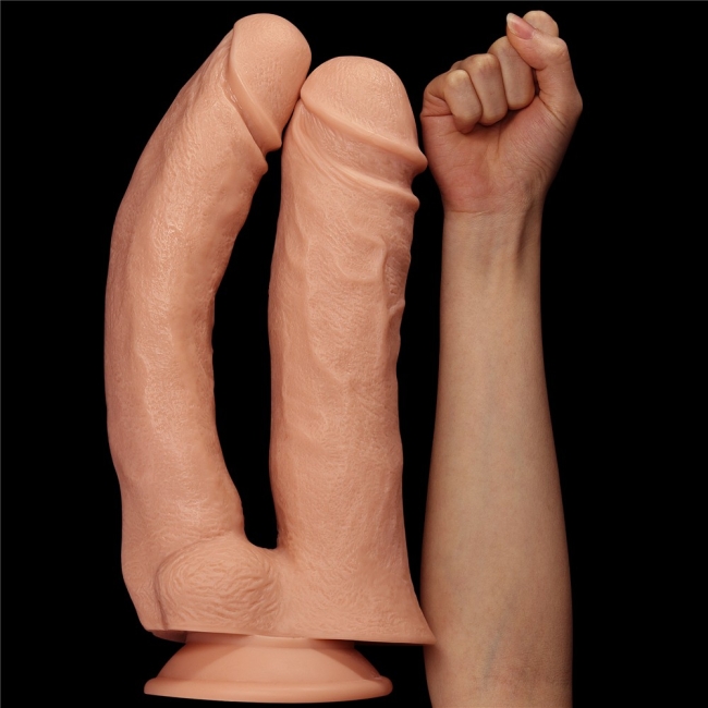 Realistic Mega Double Ultra Kalın Dildo 30 Cm Çift Başlı Dİldo