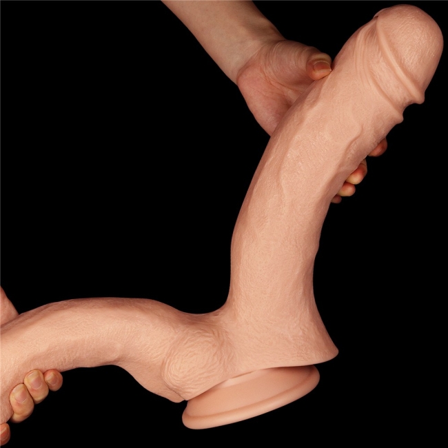 Realistic Mega Double Ultra Kalın Dildo 30 Cm Çift Başlı Dİldo