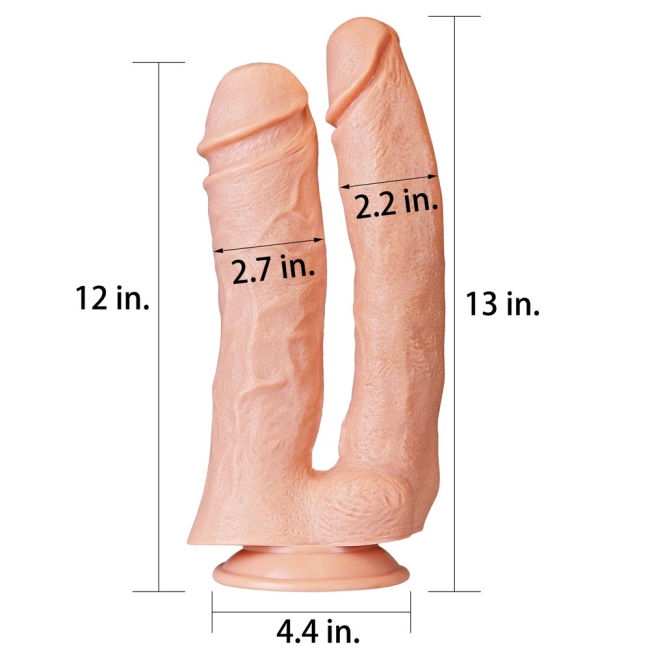 Realistic Mega Double Ultra Kalın Dildo 30 Cm Çift Başlı Dİldo