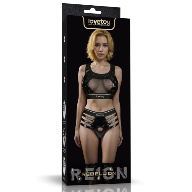 Rebellion Reign Iconic Harness Strap on Deri Çamaşır ve Penis Kemeri