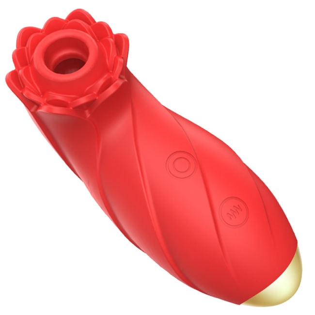 Red Flower Sucking Silikon 10 Modlu Titreşim ve Emiş Modlu Şarj Edilebilir Vibratör