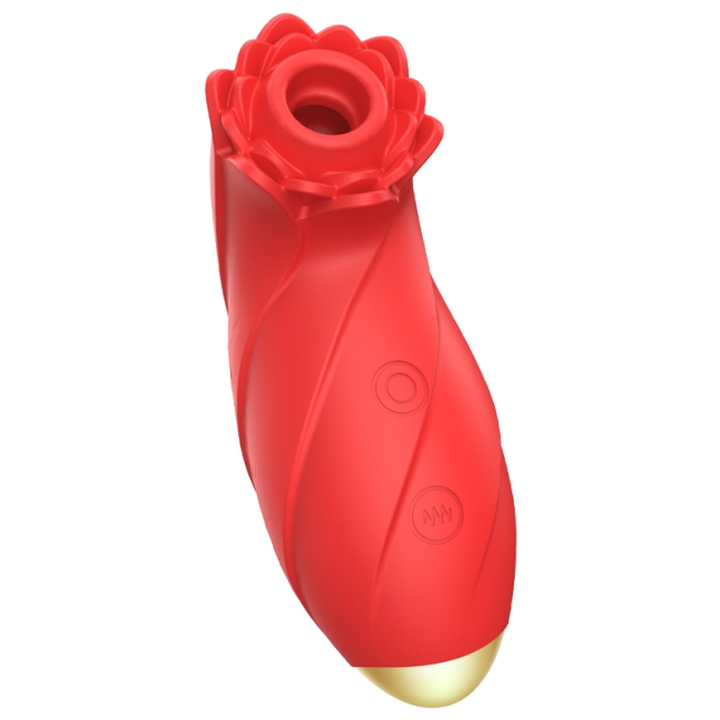 Red Flower Sucking Silikon 10 Modlu Titreşim ve Emiş Modlu Şarj Edilebilir Vibratör