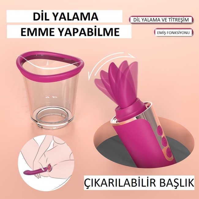 Sabrina Emiş&Dil Hareketli ve Titreşimli Çift taraflı Vibratör