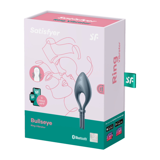 Satisfyer Bullseye Connect Dark Blue App Kontrollü Ayarlanabilir Titreşimli Penis Halkası