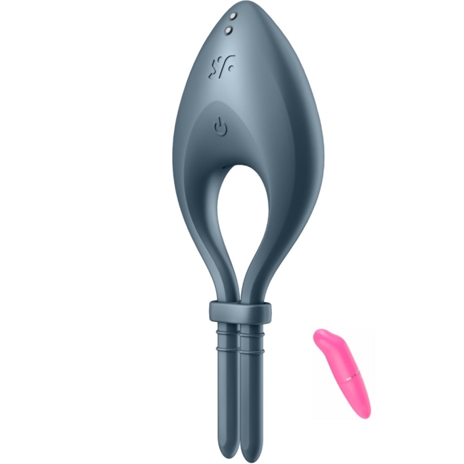 Satisfyer Bullseye Connect Dark Blue App Kontrollü Ayarlanabilir Titreşimli Penis Halkası