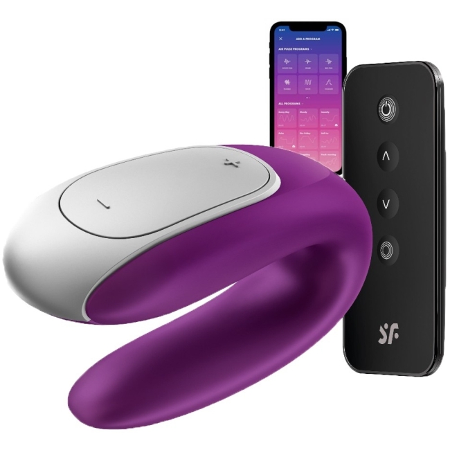 Satisfyer Double Fun Violet Telefon Kontrollü Çiftlere Özel Vibratör