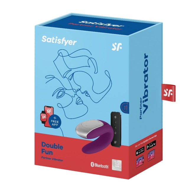 Satisfyer Double Fun Violet Telefon Kontrollü Çiftlere Özel Vibratör