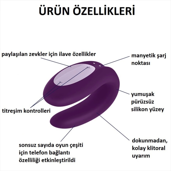 Satisfyer Double Joy Violet Telefon Kontrol Çiftlere Özel Vibratör	