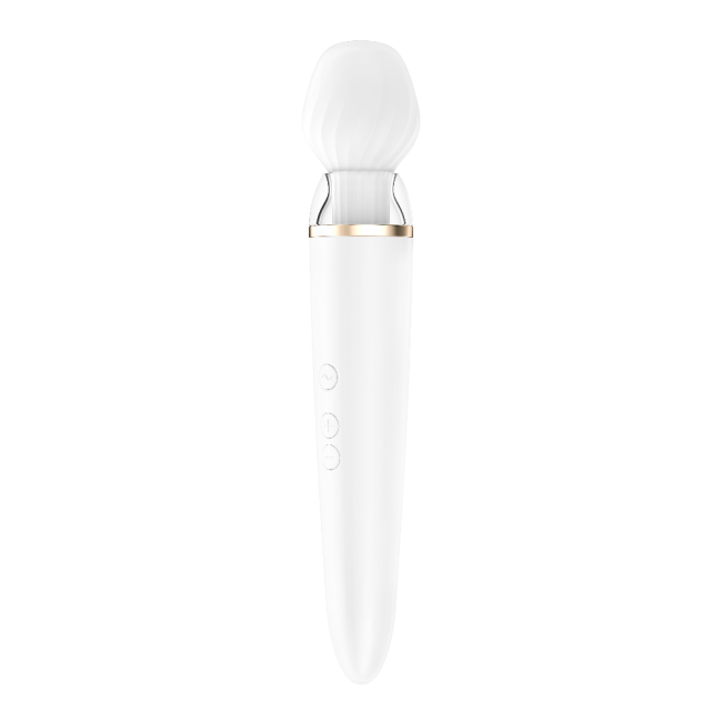 Satisfyer Double Wand-er Connect White App Kontrollü Ekstra Başlıklı Güçlü Titreşimli Masaj Aleti Vibratör