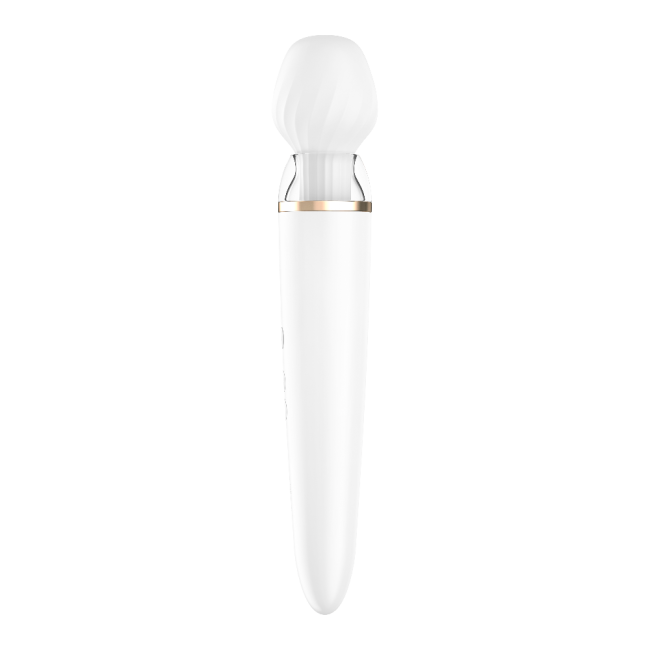 Satisfyer Double Wand-er Connect White App Kontrollü Ekstra Başlıklı Güçlü Titreşimli Masaj Aleti Vibratör